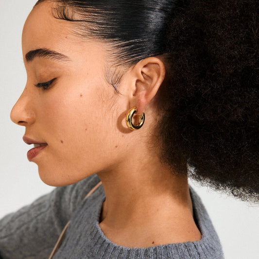 Phase Recycled Earrings - Gold Plated