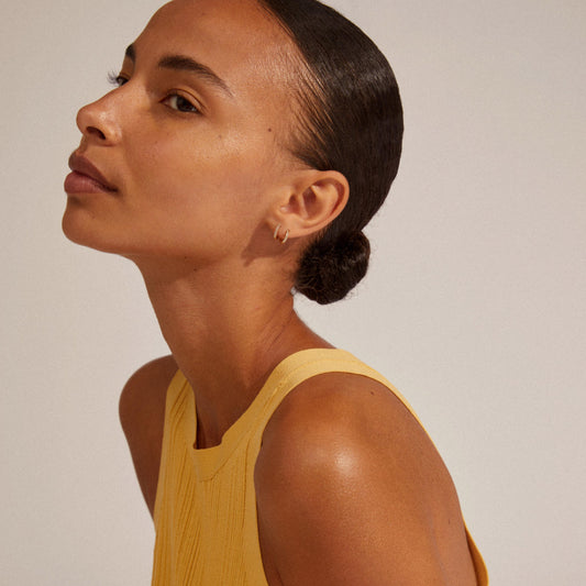 Ebna Small Crystal Hoops - Gold Plated