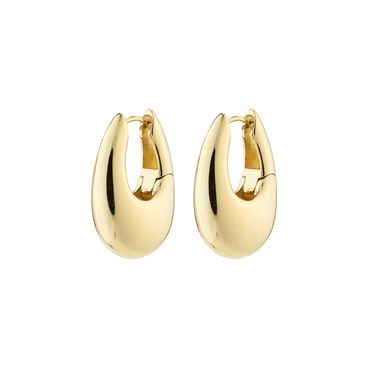 Autumn Chunky Retro Hoop Earrings - Gold Plated