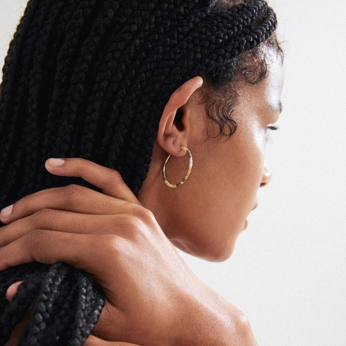 Alison Hoop Earrings Brown - Gold Plated