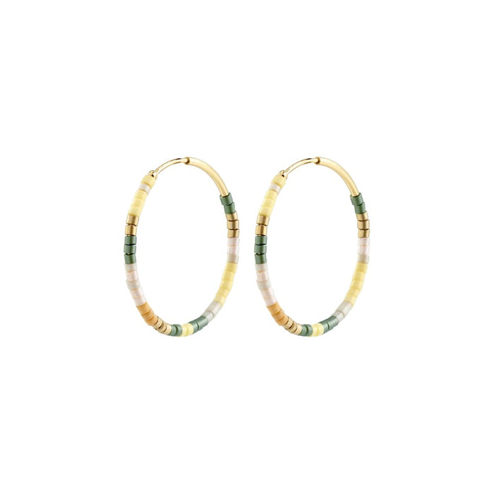 Alison Hoop Earrings Brown - Gold Plated