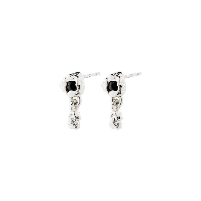 Ryper Earrings - Silver Plated - Black