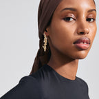 Jude Recycled Earrings - White - Gold Plated
