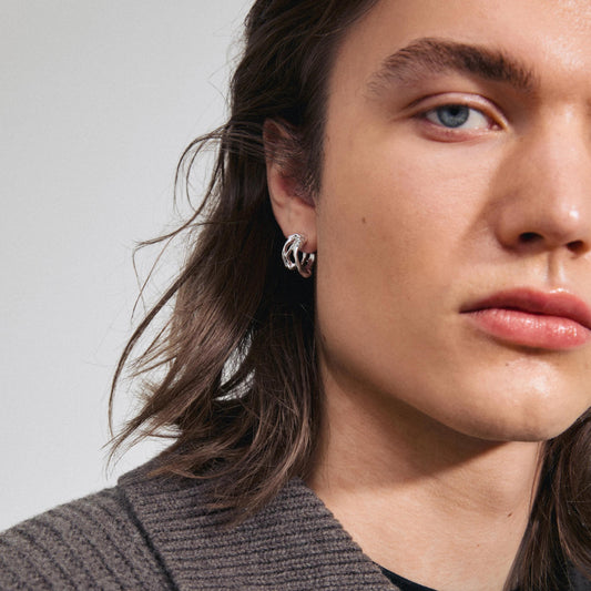 Fotini Recycled Hoop Earrings - Silver Plated