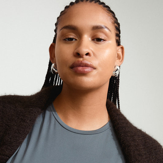 Dune Recycled Earrings - Silver Plated