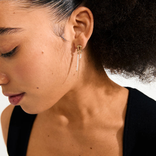 Vincent White Earrings - Gold Plated