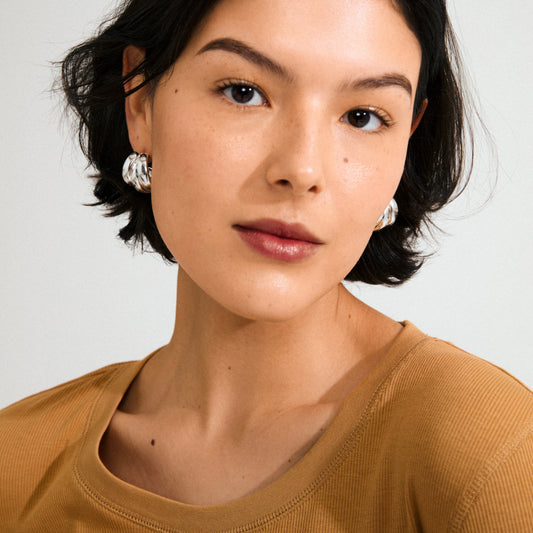 Damian Recycled Earrings - Silver Plated