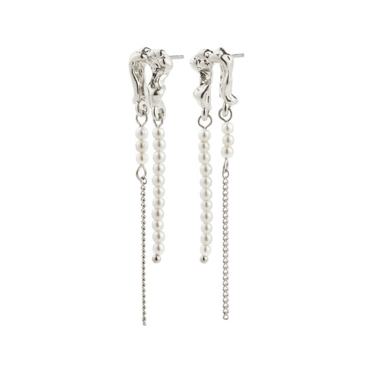 Vincent White Earrings - Silver Plated