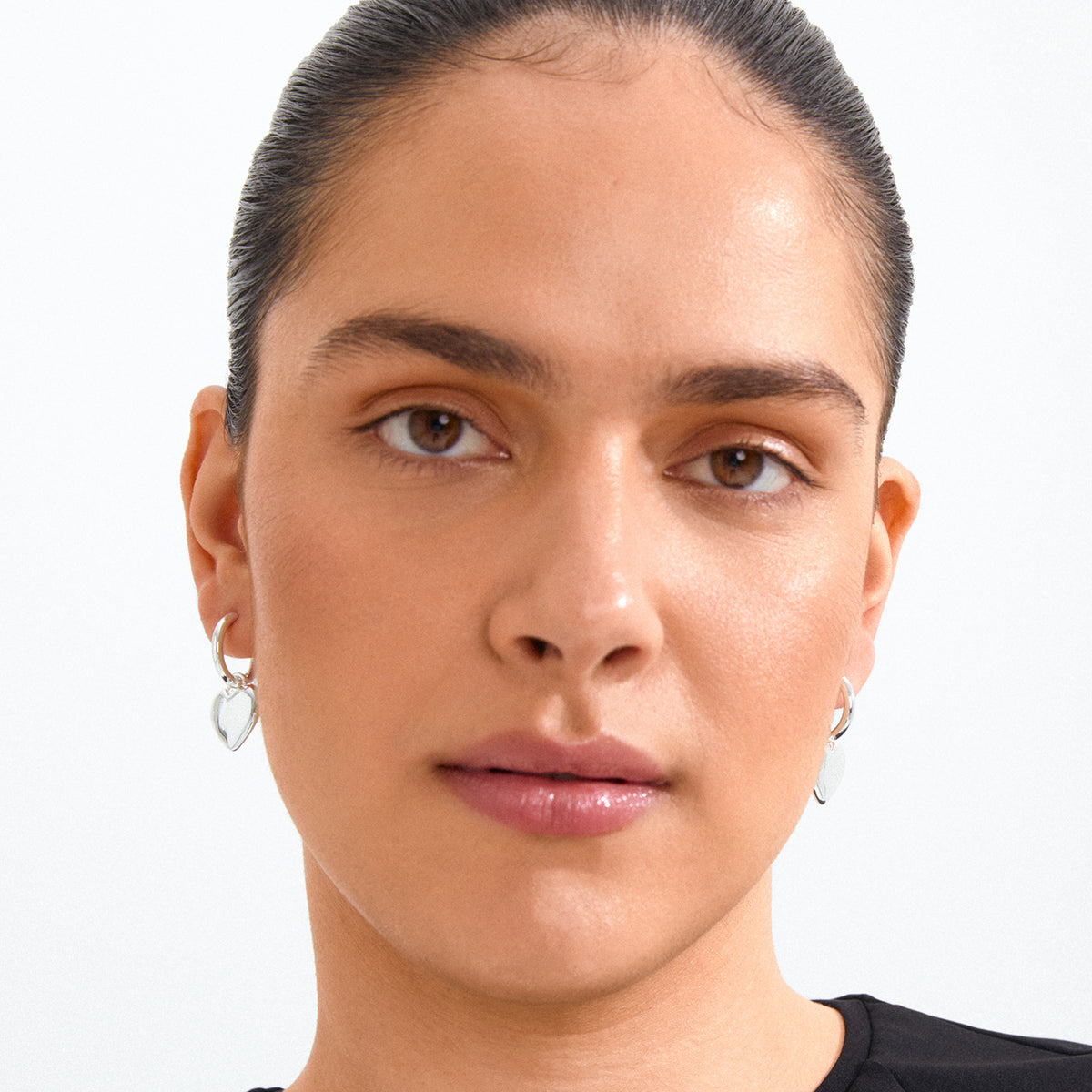 Arien Heart Earrings - Silver Plated