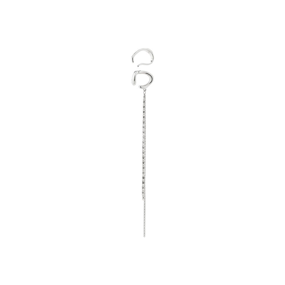 Evon Ear Cuff 2-In-1 Set - Silver-Plated