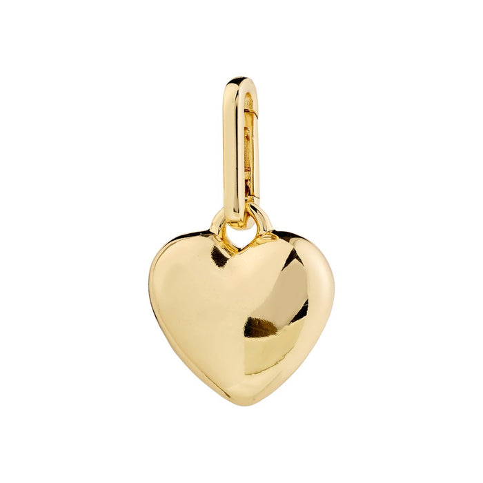 Charm Recycled Full Heart Pendant - Gold Plated