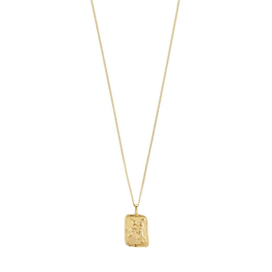 Aquarius Recycled Zodiac Sign Necklace - Gold Plated