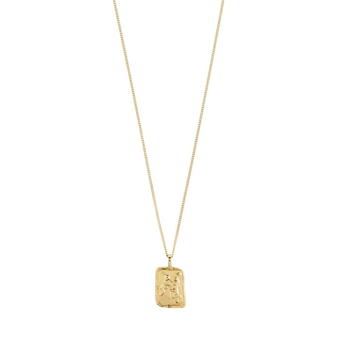 Aquarius Recycled Zodiac Sign Necklace - Gold Plated
