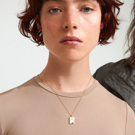 Libra Recycled Zodiac Sign Necklace - Gold Plated