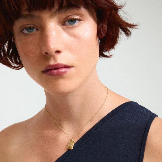 Virgo Recycled Zodiac Sign Necklace - Gold Plated