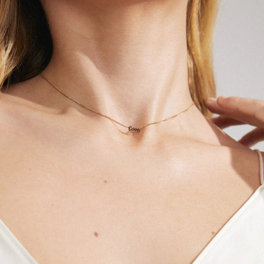 Love Recycled Necklace - Gold Plated