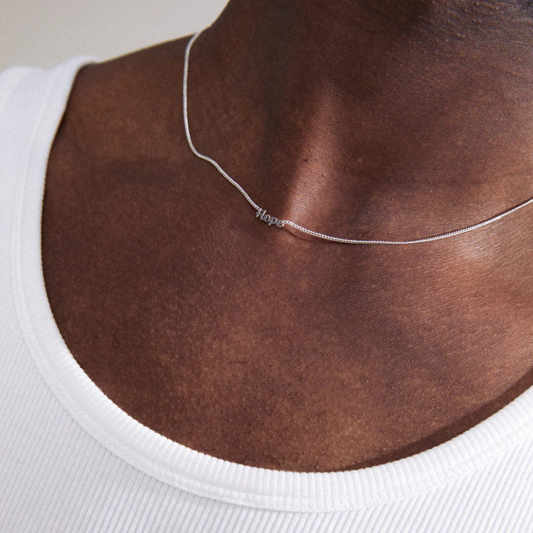 Hope Recycled Necklace - Silver Plated