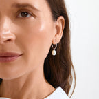 Eila Pi Earrings - Silver Plated - White