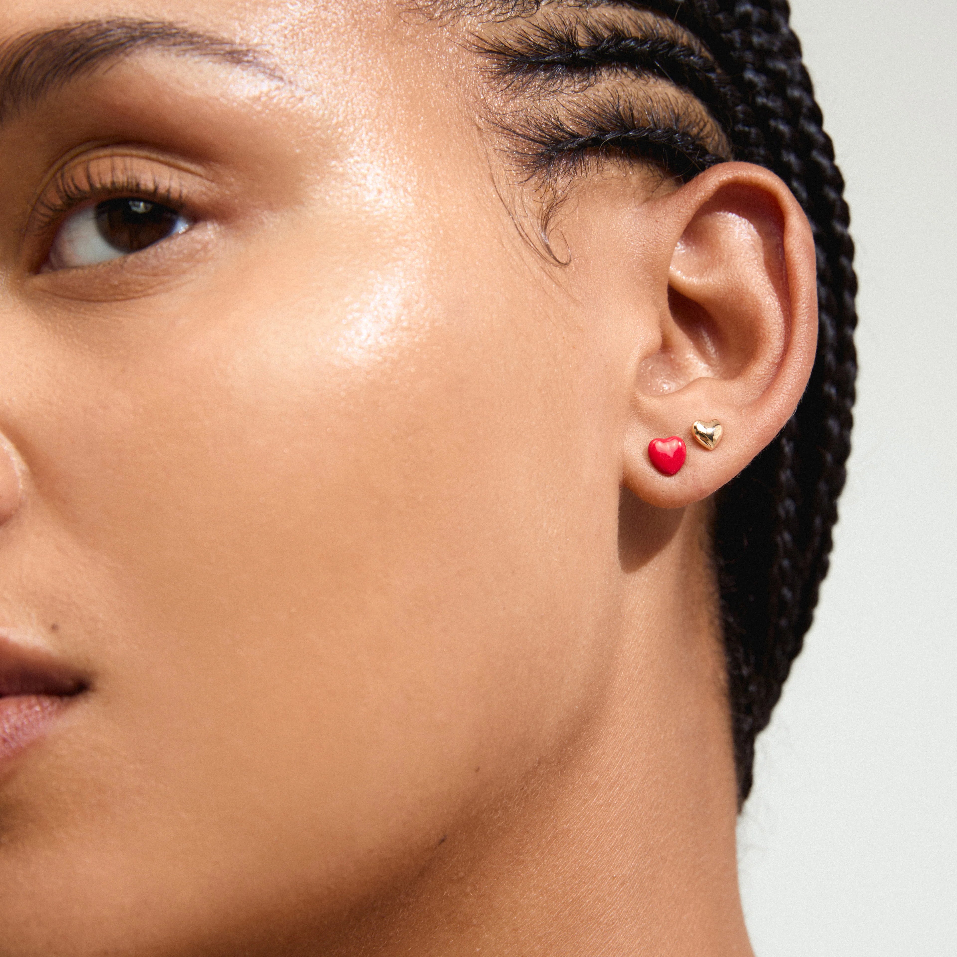 Maeve Recycled Earrings 2-In-1 Set - Gold Plated - Red