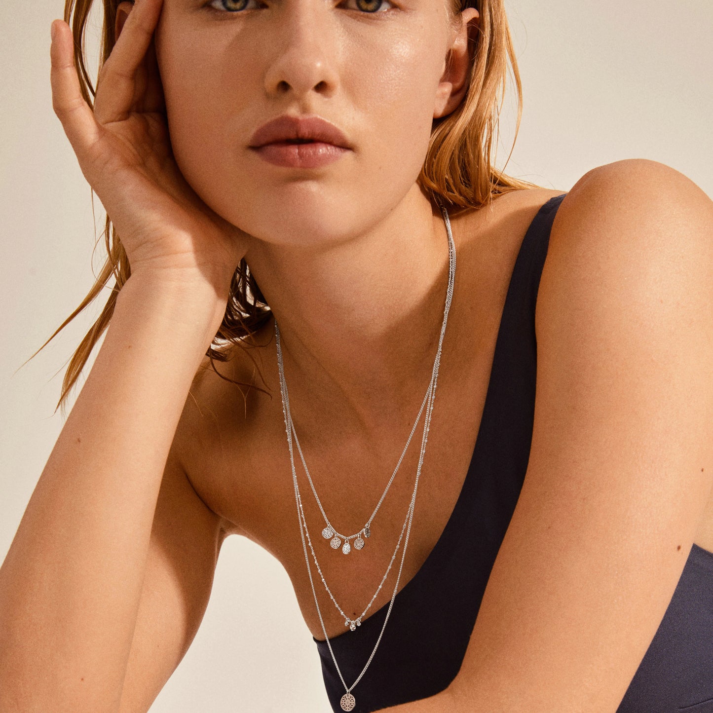 Carol Necklace - Silver Plated Crystal