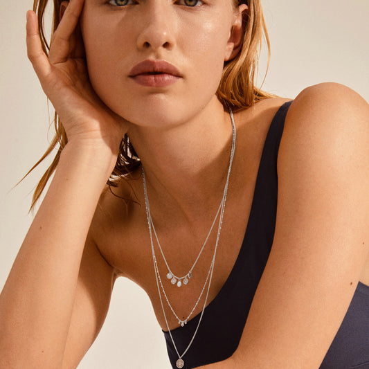 Carol Necklace - Silver Plated Crystal