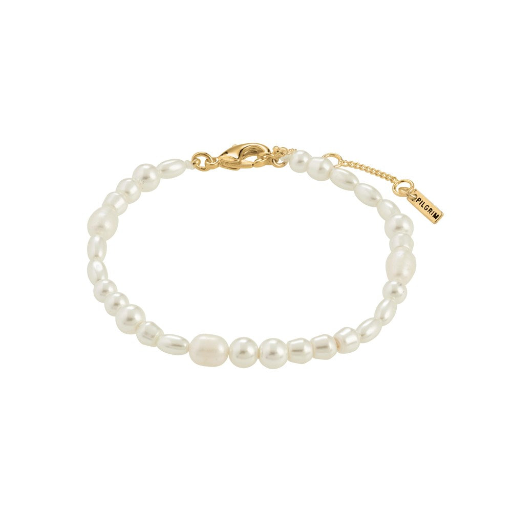 Elliana White Bracelet - Gold Plated