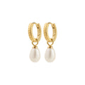 Elliana White Earrings - Gold Plated