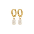 Elliana White Earrings - Gold Plated