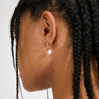 Elliana White Earrings - Gold Plated