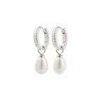 Elliana White Earrings - Silver Plated