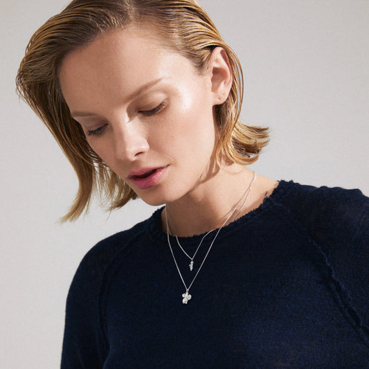 Zhuri Recycled Necklace 2-In-1 Set - Silver Plated