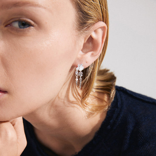 Zhuri Recycled Earrings - Silver Plated