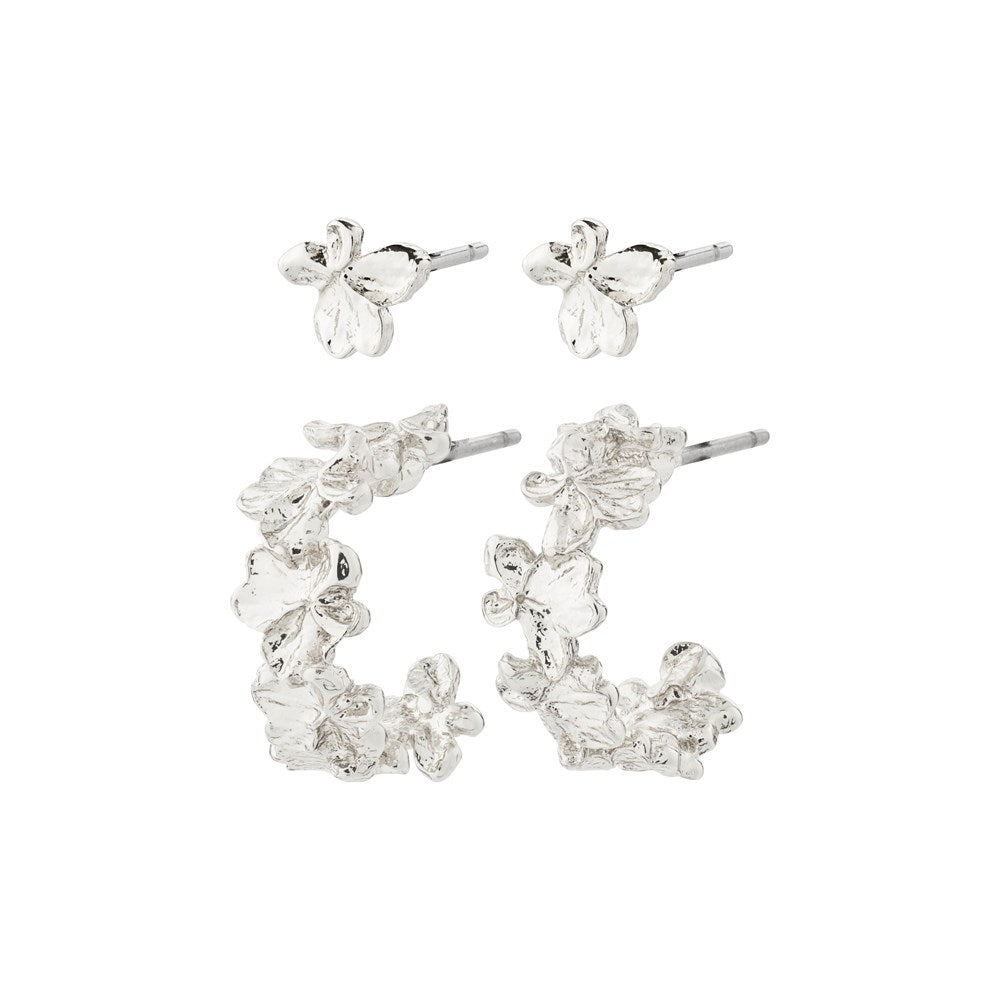 Zhuri Recycled Earrings 2-In-1 Set - Silver Plated