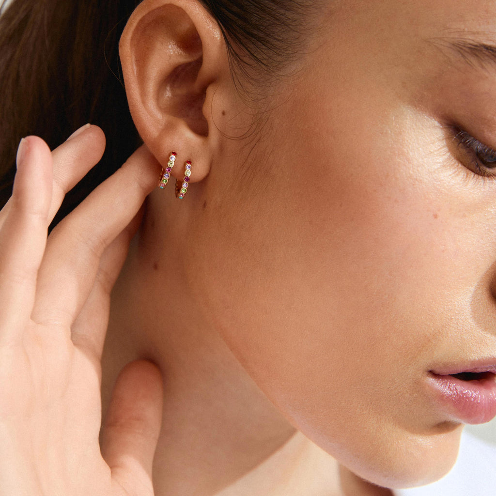 Kleopratra Recycled Hoop Earrings - Gold Plated - Multi