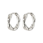 Eddy Recycled Organic Shaped Small Hoops - Silver Plated