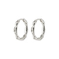 Eddy Recycled Organic Shaped Medium Hoops - Silver Plated