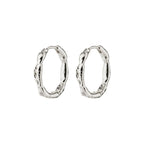 Eddy Recycled Organic Shaped Medium Hoops - Silver Plated