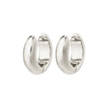 Mine Recycled Chunky Huggie Hoops - Silver Plated