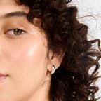 Mine Recycled Chunky Huggie Hoops - Silver Plated