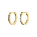 Ebna Small Crystal Hoops - Gold Plated