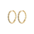 Ezo Twirled Crystal Hoops - Gold Plated