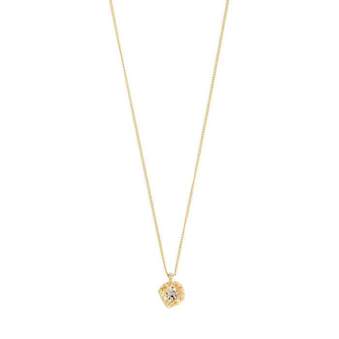 Callum Recycled Necklace - Gold Plated - Crystal
