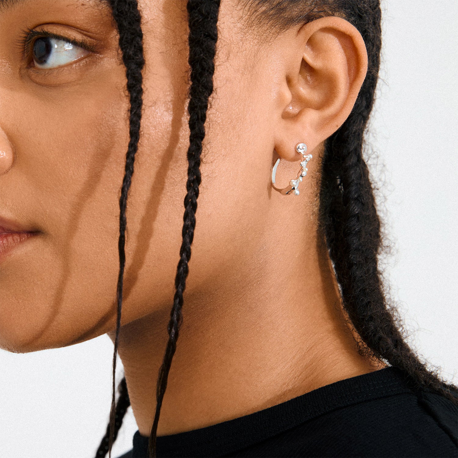 Hadley Recycled White Earrings - Silver Plated