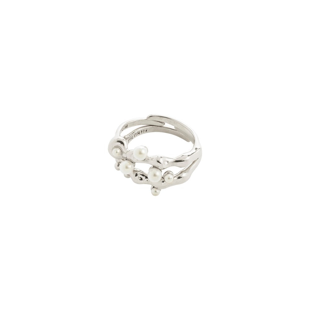 Hadley Recycled White Ring - Silver Plated