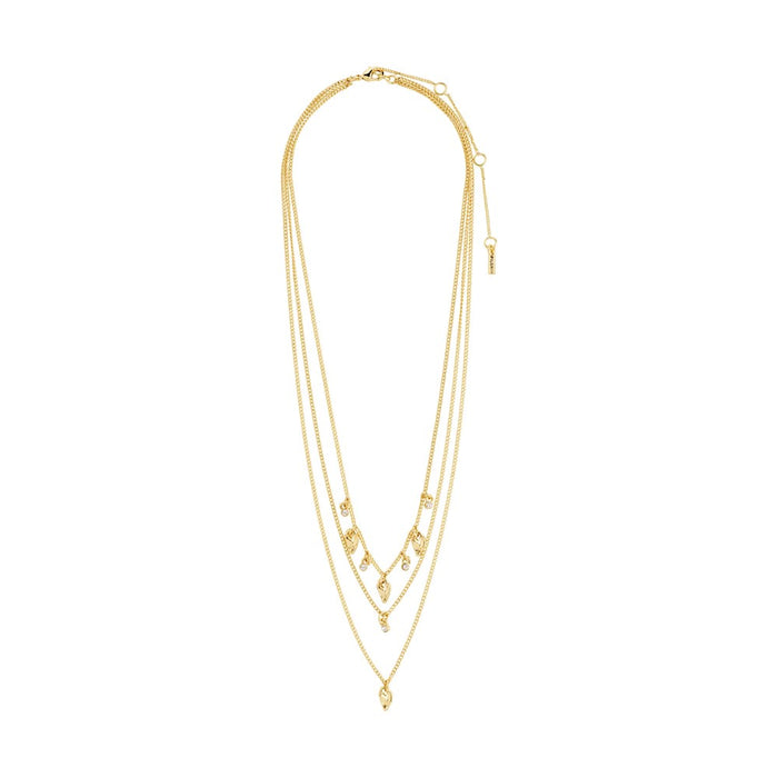 Jules Recycled Necklace - Gold Plated - Crystal