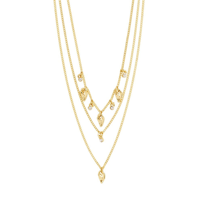 Jules Recycled Necklace - Gold Plated - Crystal