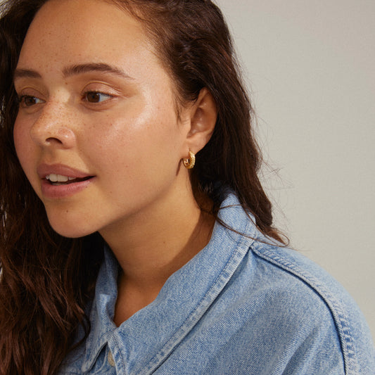 Elfrida Recycled Hoop Earrings - Gold Plated