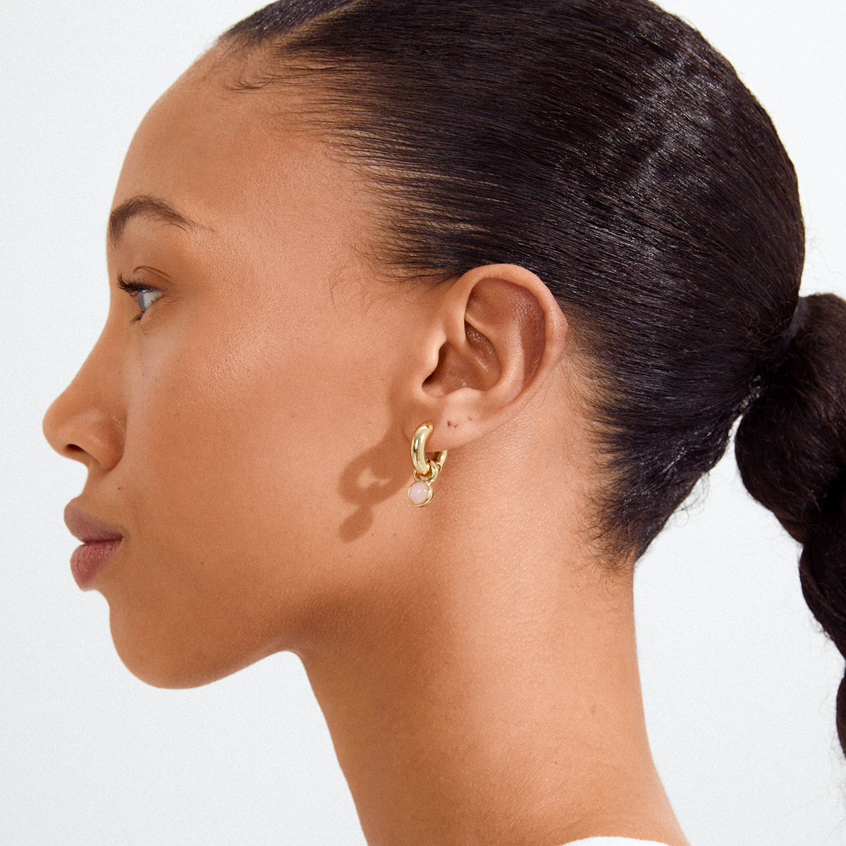Evah Recycled Rosa Hoop Earrings - Gold Plated