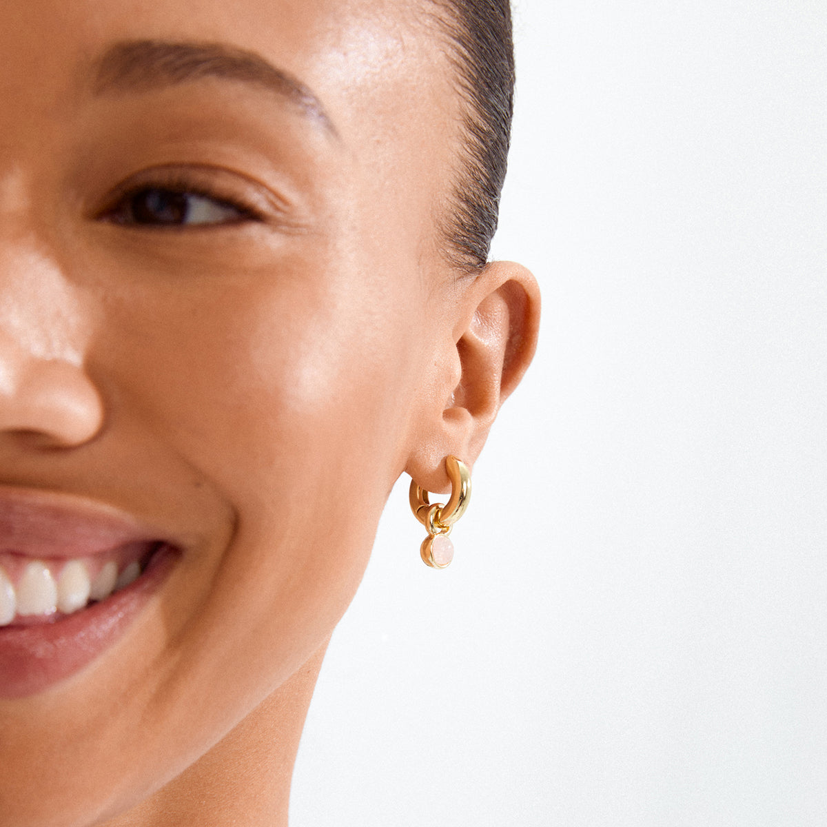 Evah Recycled Rosa Hoop Earrings - Gold Plated