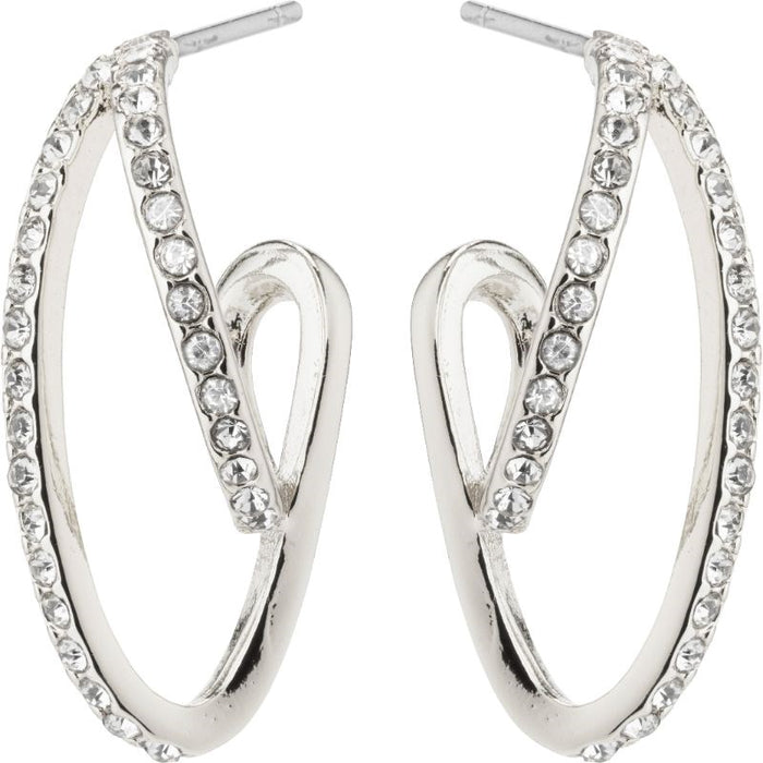 Etty Crystal Earrings - Silver Plated